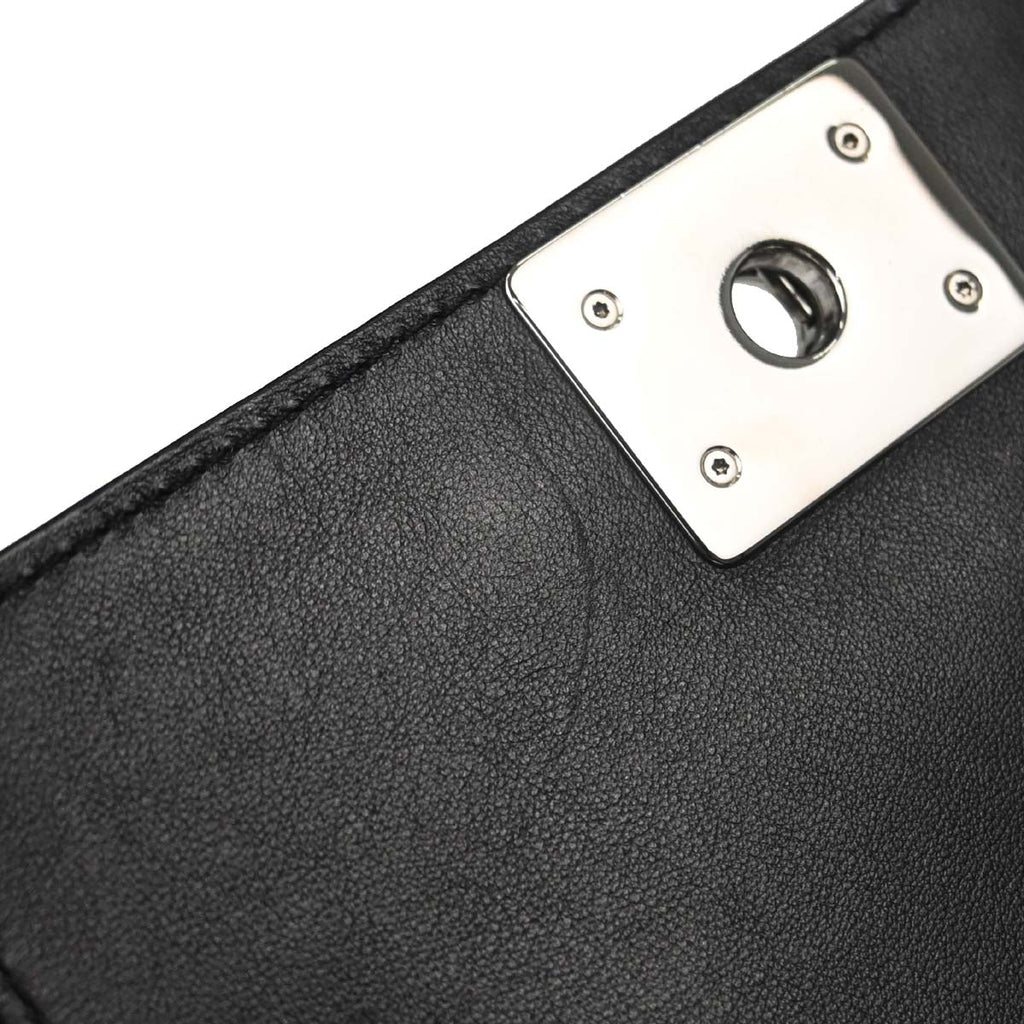 Boy Chanel 2017-2018 Black Lambskin Tweed Chevron Small Chain Shoulder Bag 167312
