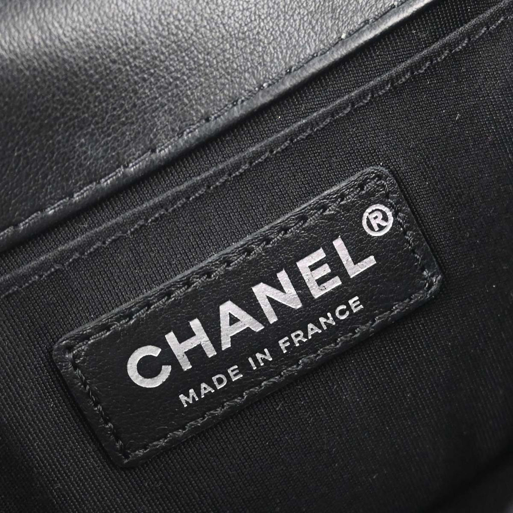 Boy Chanel 2017-2018 Black Lambskin Tweed Chevron Small Chain Shoulder Bag 167312