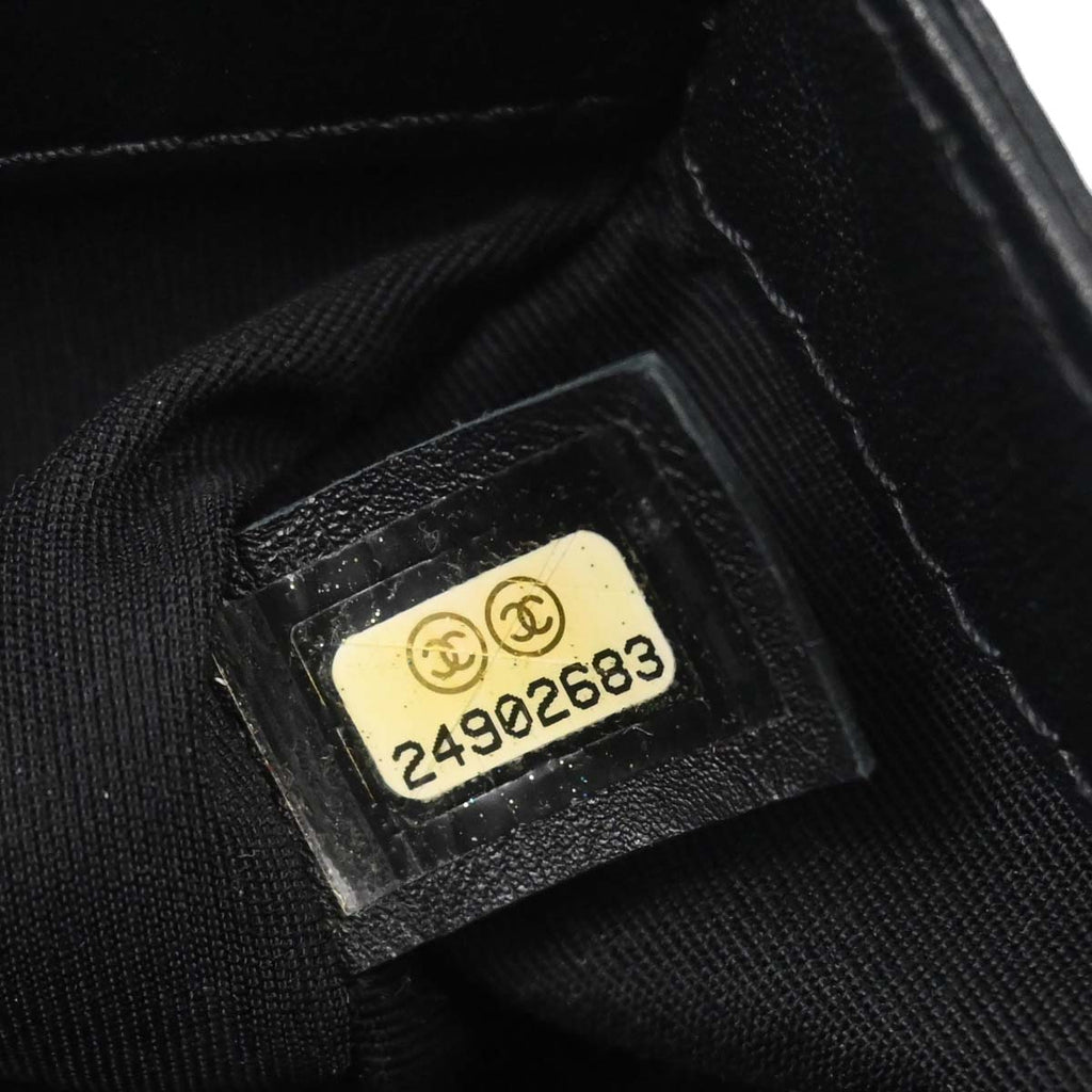 Boy Chanel 2017-2018 Black Lambskin Tweed Chevron Small Chain Shoulder Bag 167312