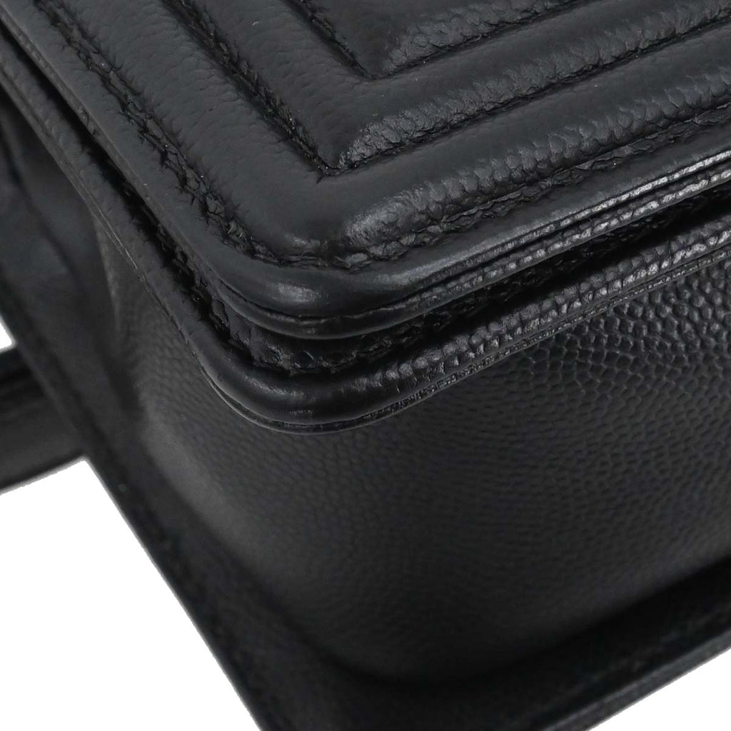 Boy Chanel 2018-2019 Black Caviar Skin Small Chain Shoulder Bag