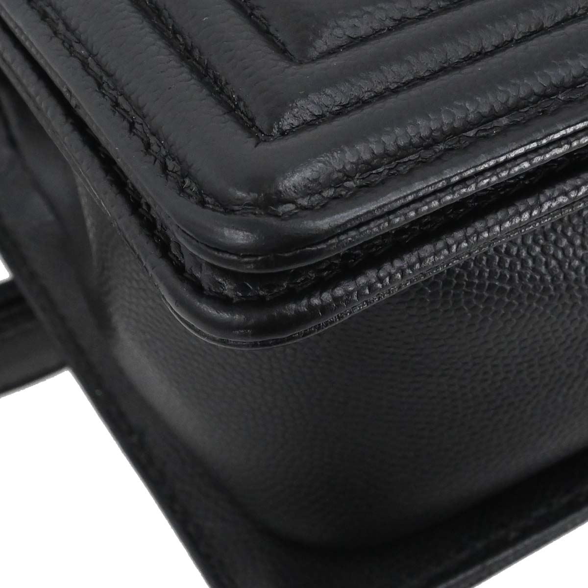 Boy Chanel 2018-2019 Black Caviar Skin Small Chain Shoulder Bag