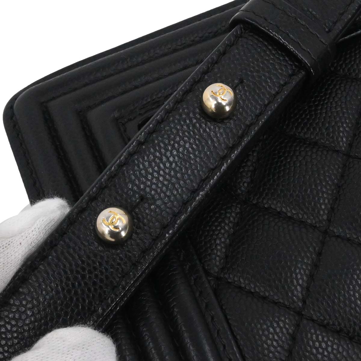 Boy Chanel 2018-2019 Black Caviar Skin Small Chain Shoulder Bag