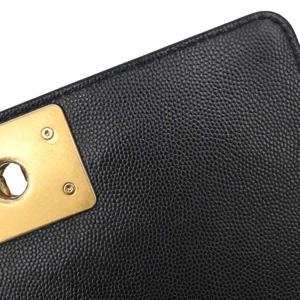 Boy Chanel 2018-2019 Black Caviar Skin Small Chain Shoulder Bag