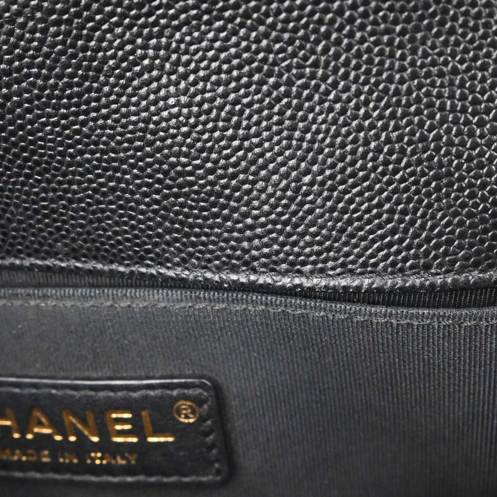 Boy Chanel 2018-2019 Black Caviar Skin Small Chain Shoulder Bag