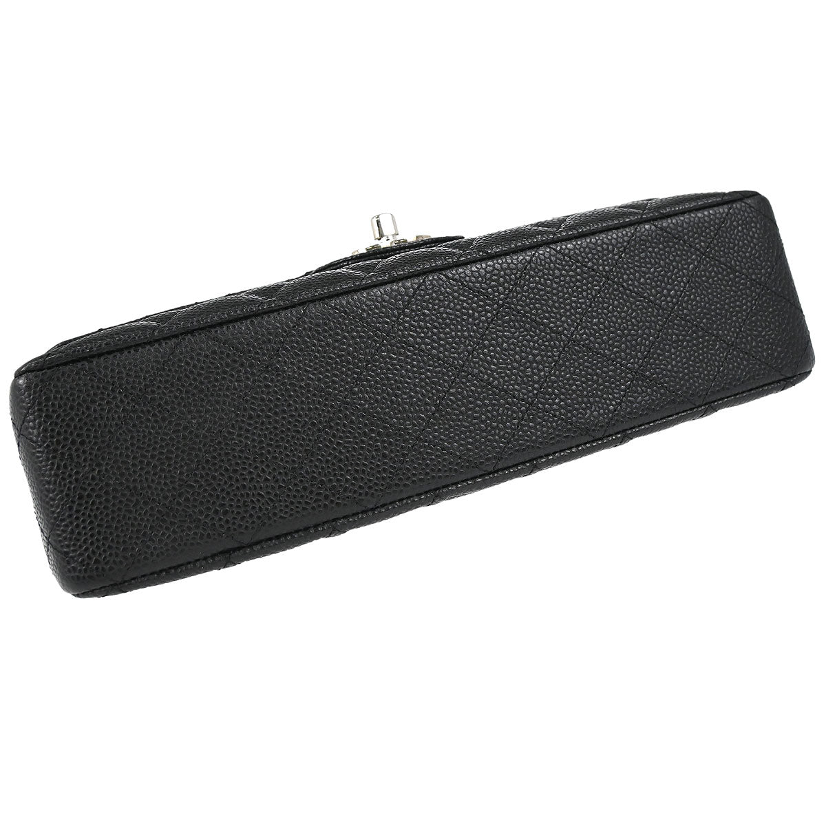 Chanel 2010-2011 Black Caviar Skin Medium Classic Double Flap Shoulder Bag