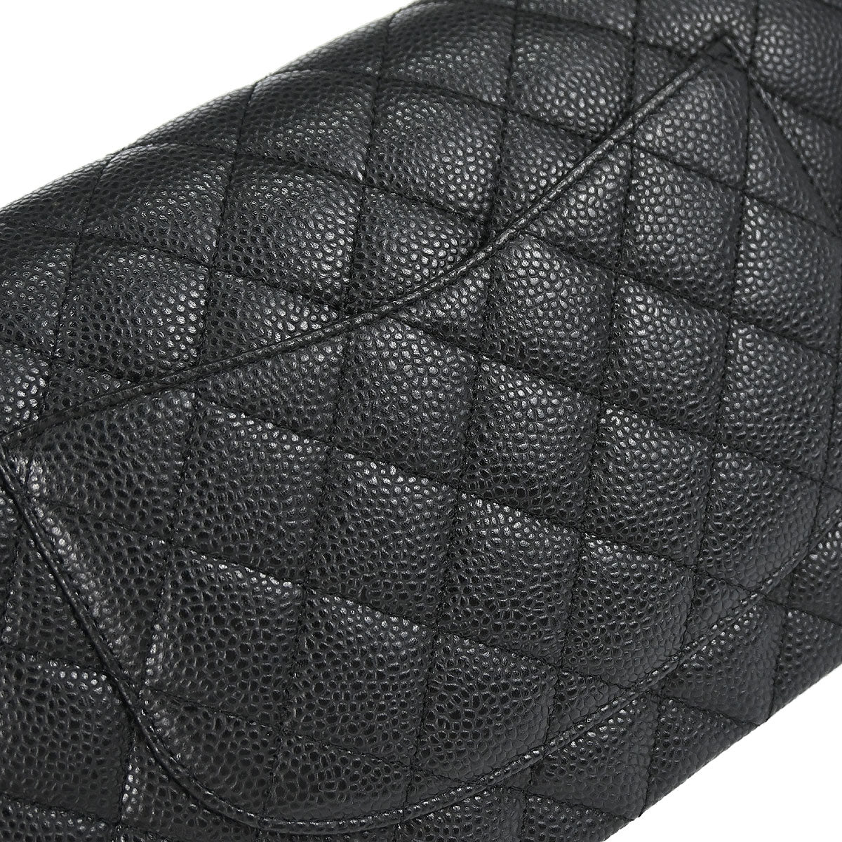 Chanel 2010-2011 Black Caviar Skin Medium Classic Double Flap Shoulder Bag