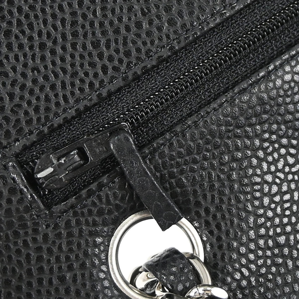 Chanel 2010-2011 Black Caviar Skin Medium Classic Double Flap Shoulder Bag