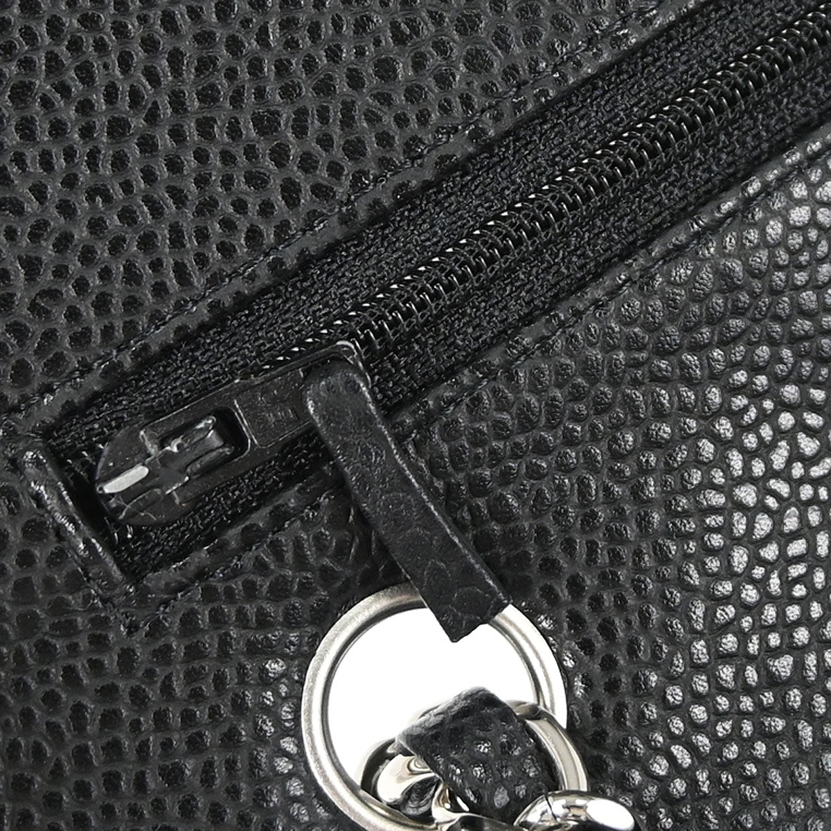 Chanel 2010-2011 Black Caviar Skin Medium Classic Double Flap Shoulder Bag