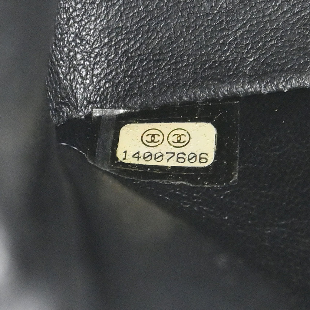 Chanel 2010-2011 Black Caviar Skin Medium Classic Double Flap Shoulder Bag