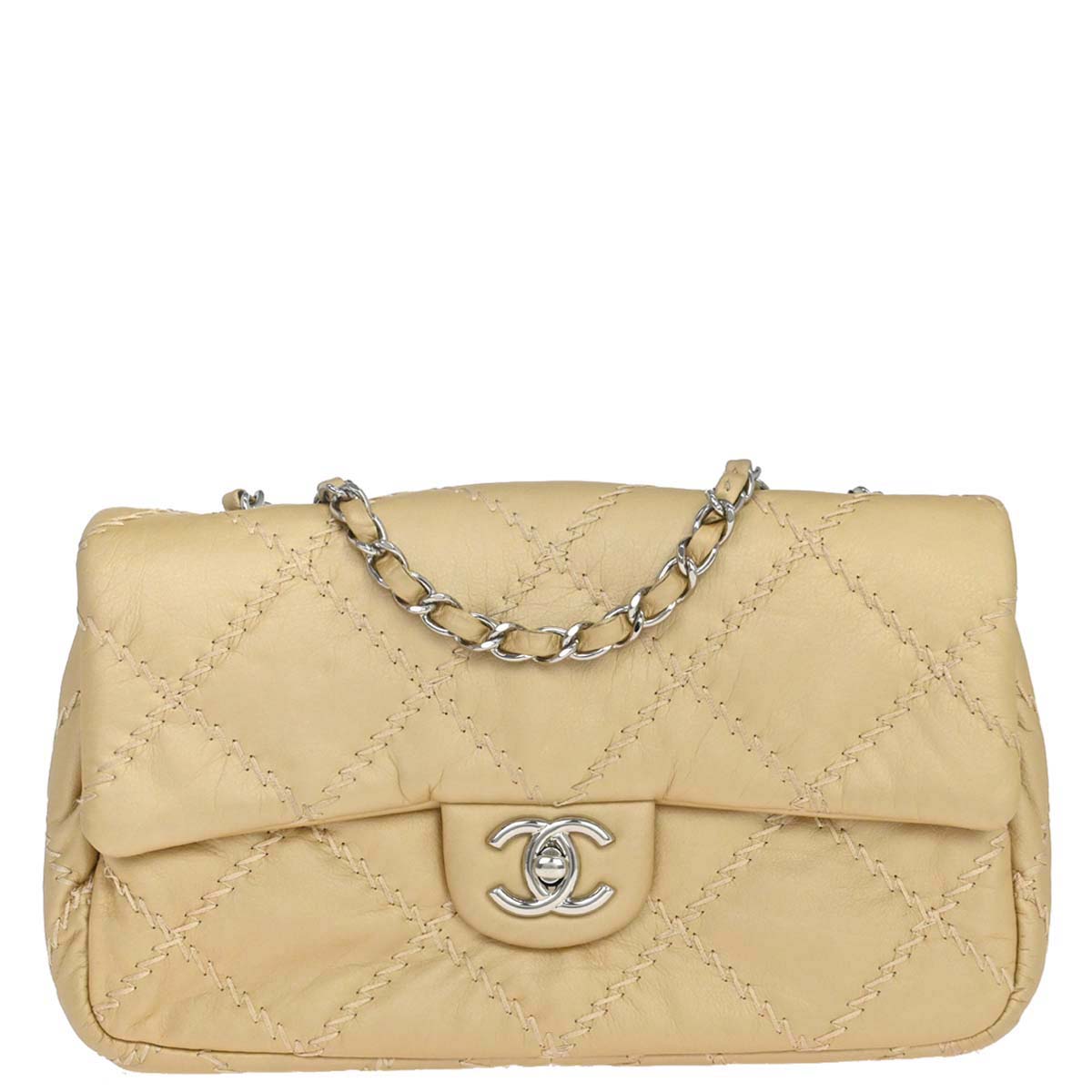 Chanel 2011 Gold Lambskin Ultra Stitch Flap Bag Shoulder Bag