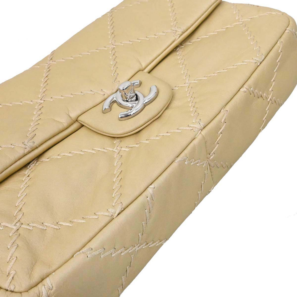 Chanel 2011 Gold Lambskin Ultra Stitch Flap Bag Shoulder Bag