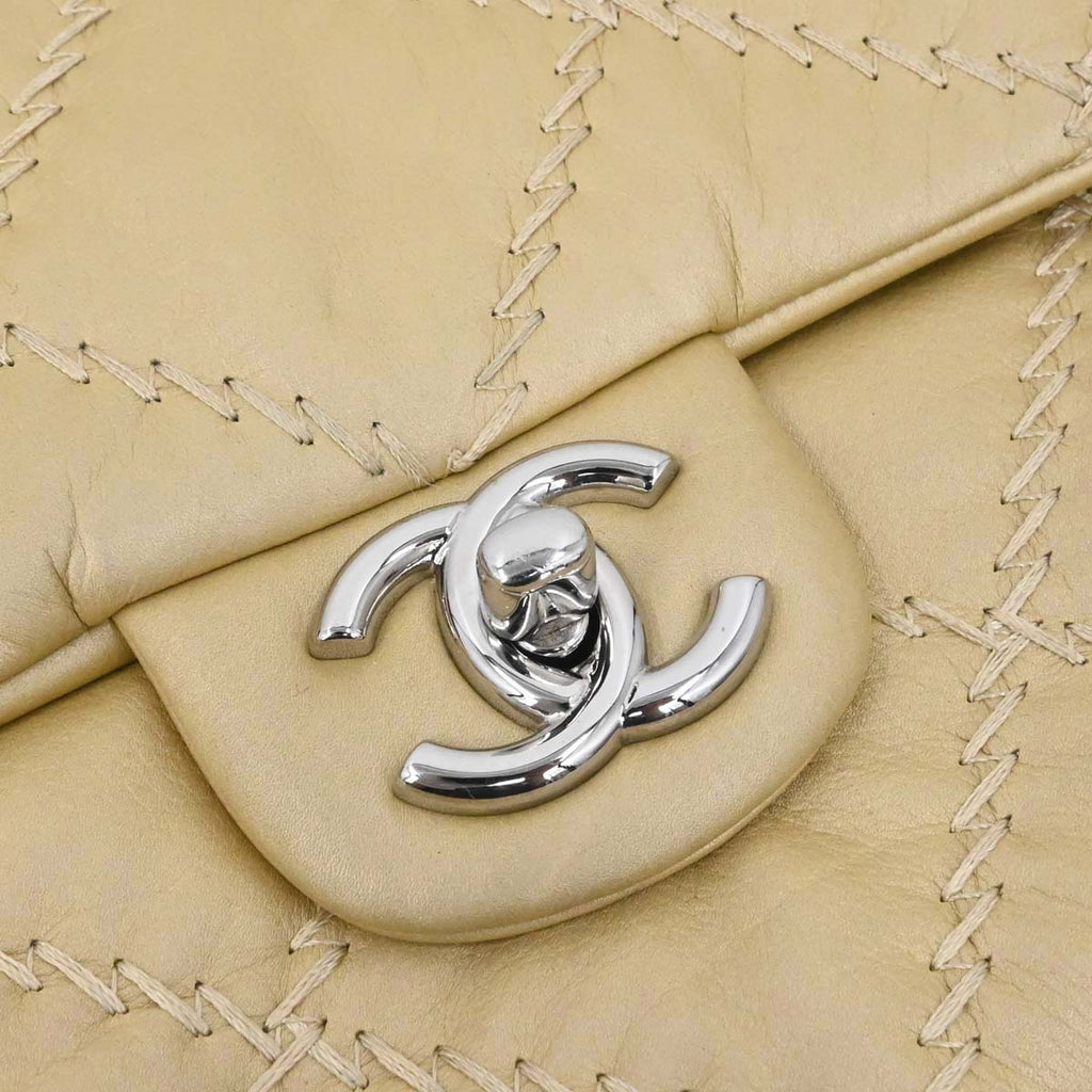 Chanel 2011 Gold Lambskin Ultra Stitch Flap Bag Shoulder Bag