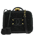 Chanel 2019 Black Tweed CC Filigree 2way Shoulder Vanity Handbag