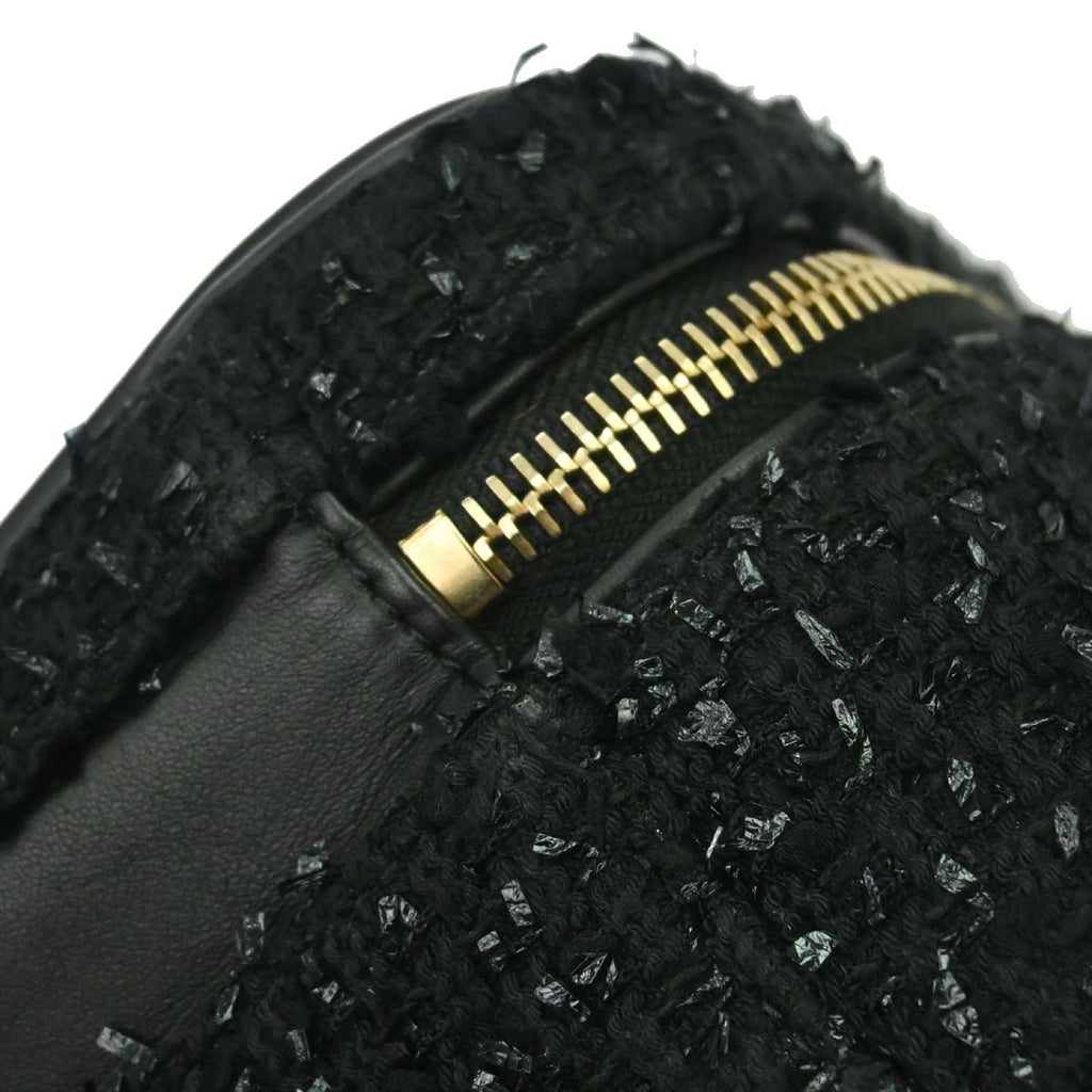 Chanel 2019 Black Tweed CC Filigree 2way Shoulder Vanity Handbag