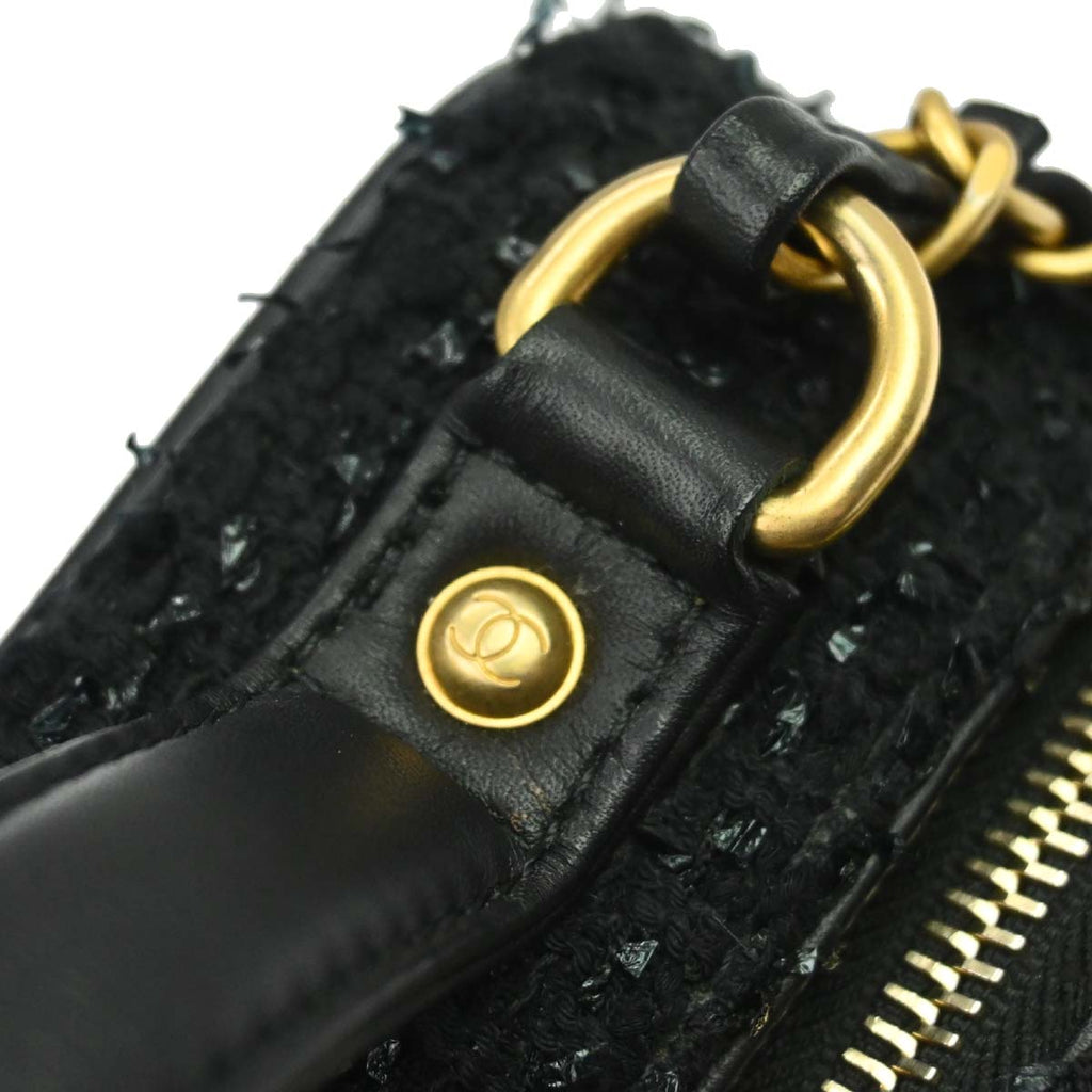 Chanel 2019 Black Tweed CC Filigree 2way Shoulder Vanity Handbag