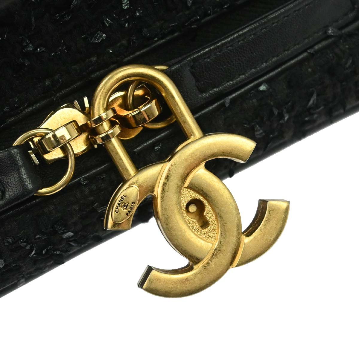 Chanel 2019 Black Tweed CC Filigree 2way Shoulder Vanity Handbag