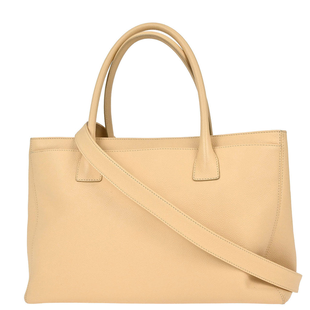 Chanel 2010-2011 Beige Calfskin Cerf Executive 2way Shoulder Tote Bag