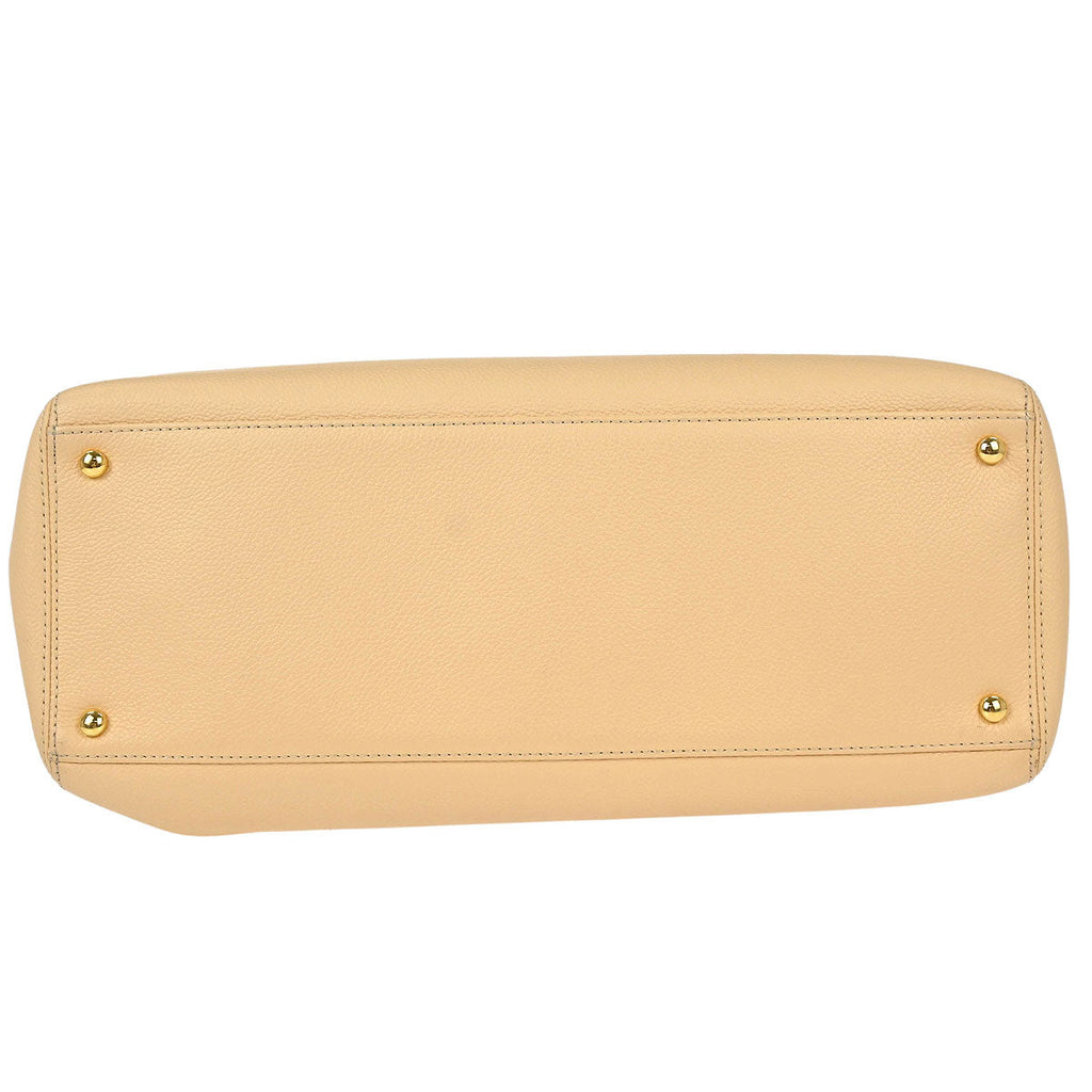 Chanel 2010-2011 Beige Calfskin Cerf Executive 2way Shoulder Tote Bag