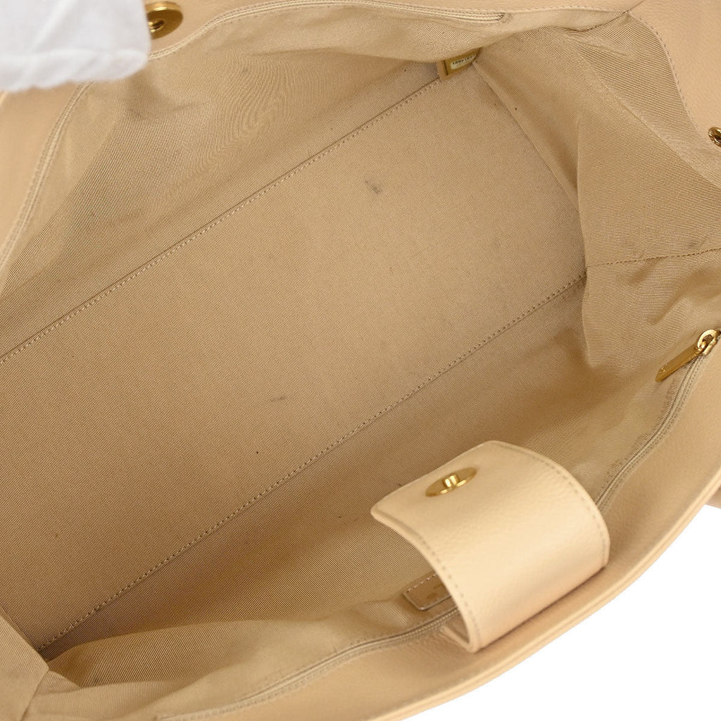 Chanel 2010-2011 Beige Calfskin Cerf Executive 2way Shoulder Tote Bag