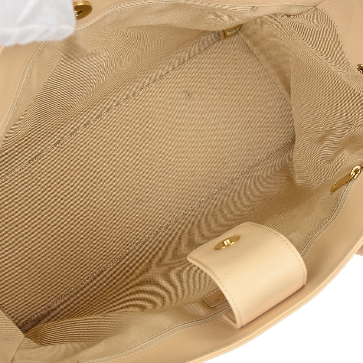 Chanel 2010-2011 Beige Calfskin Cerf Executive 2way Shoulder Tote Bag