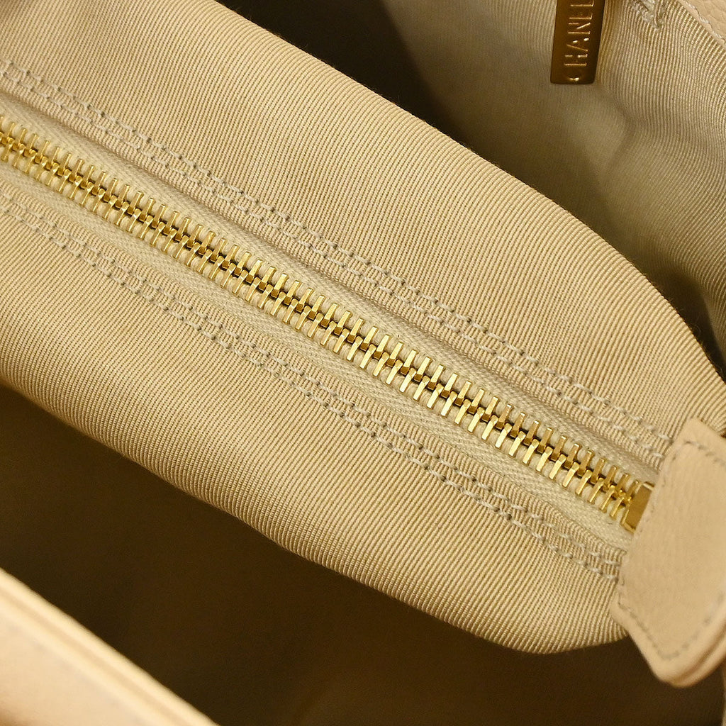 Chanel 2010-2011 Beige Calfskin Cerf Executive 2way Shoulder Tote Bag