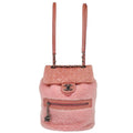 Chanel 2015-2016 Pink Calfskin Shearling Paris-Salzburg Mountain Backpack