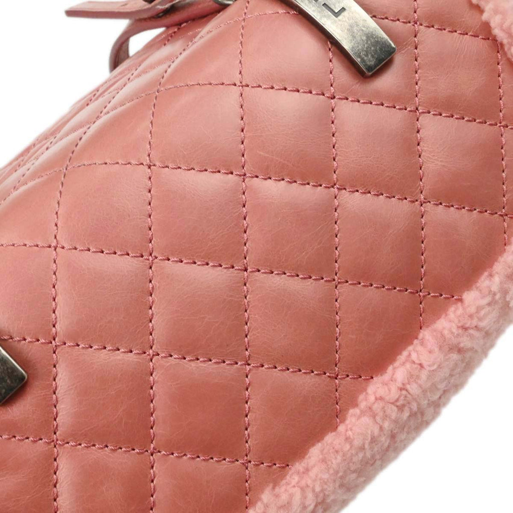 Chanel 2015-2016 Pink Calfskin Shearling Paris-Salzburg Mountain Backpack