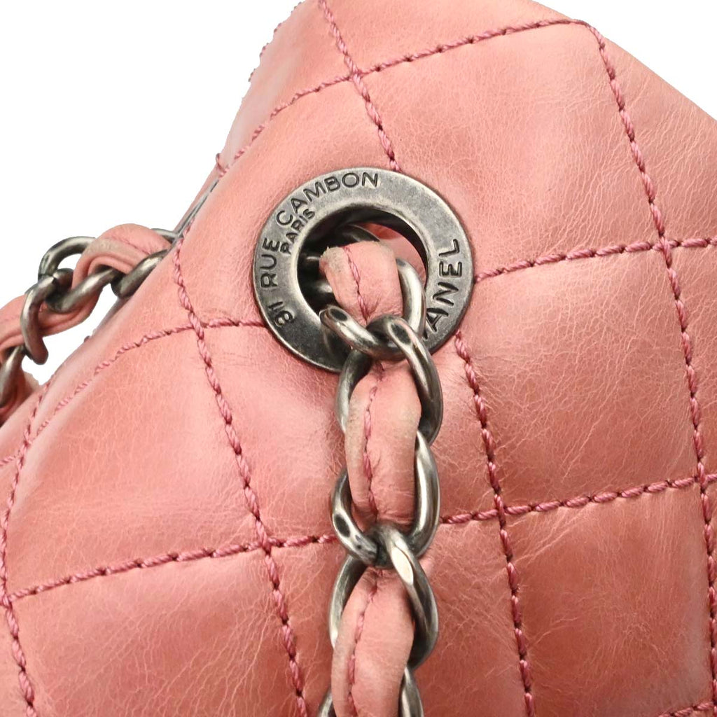 Chanel 2015-2016 Pink Calfskin Shearling Paris-Salzburg Mountain Backpack