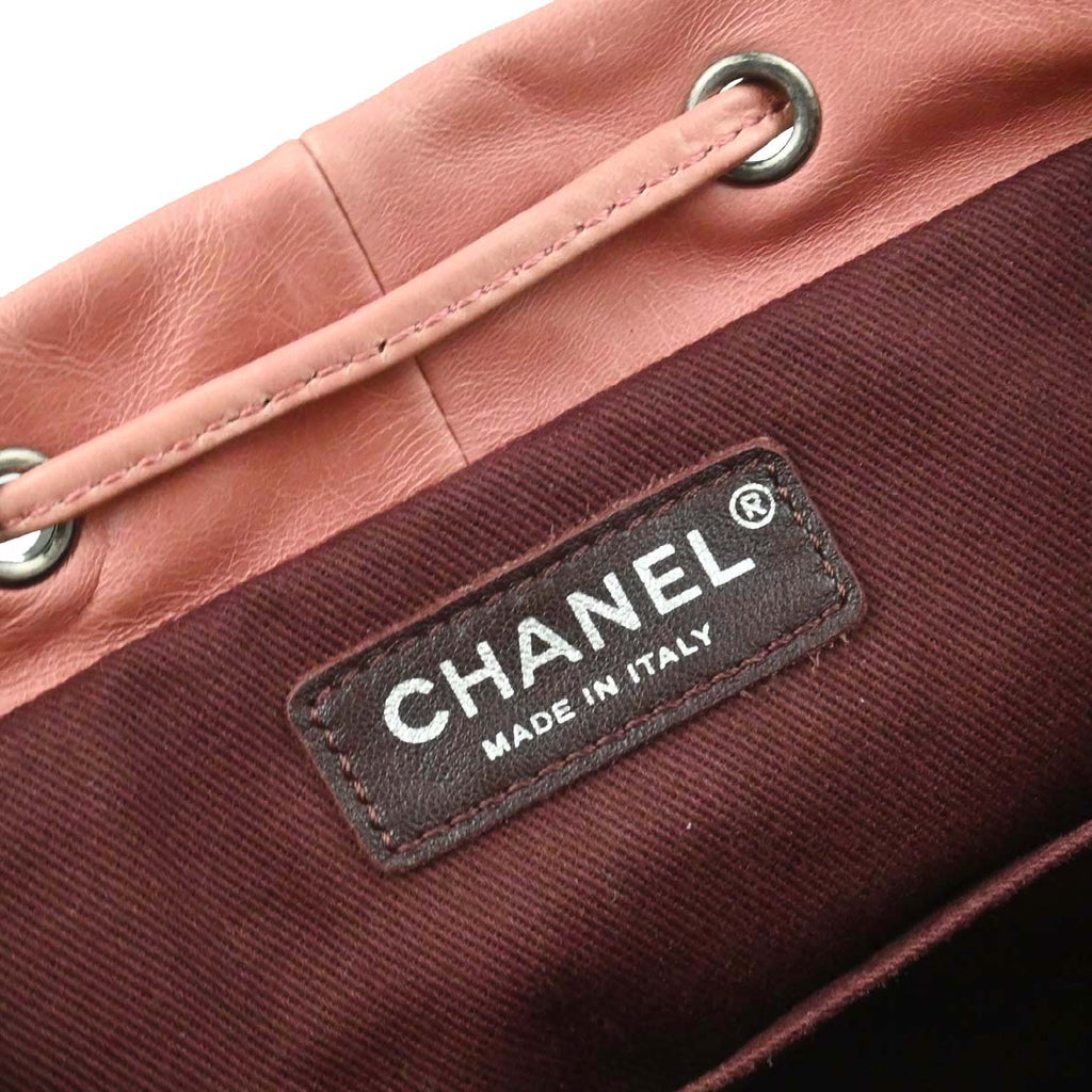 Chanel 2015-2016 Pink Calfskin Shearling Paris-Salzburg Mountain Backpack