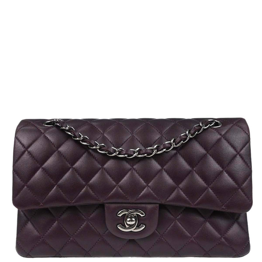 Chanel 2011 Purple Lambskin Medium Classic Double Flap Shoulder Bag