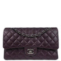 Chanel 2011 Purple Lambskin Medium Classic Double Flap Shoulder Bag