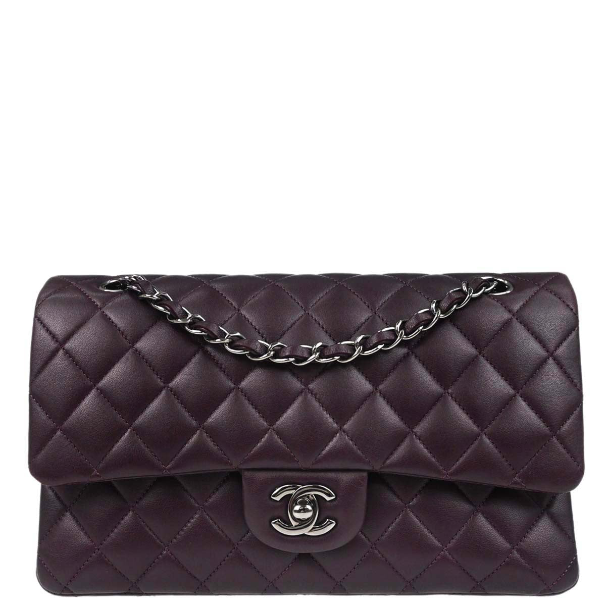 Chanel 2011 Purple Lambskin Medium Classic Double Flap Shoulder Bag