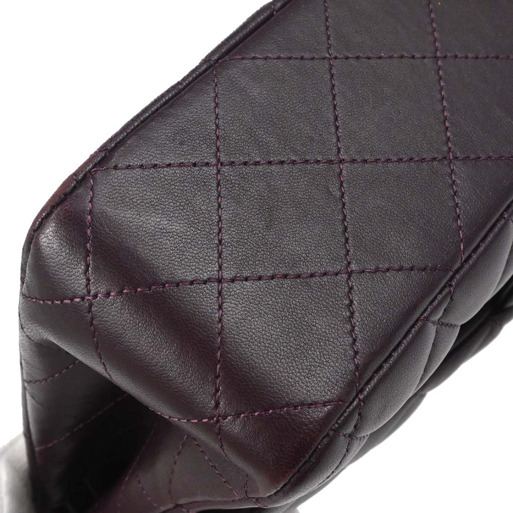 Chanel 2011 Purple Lambskin Medium Classic Double Flap Shoulder Bag