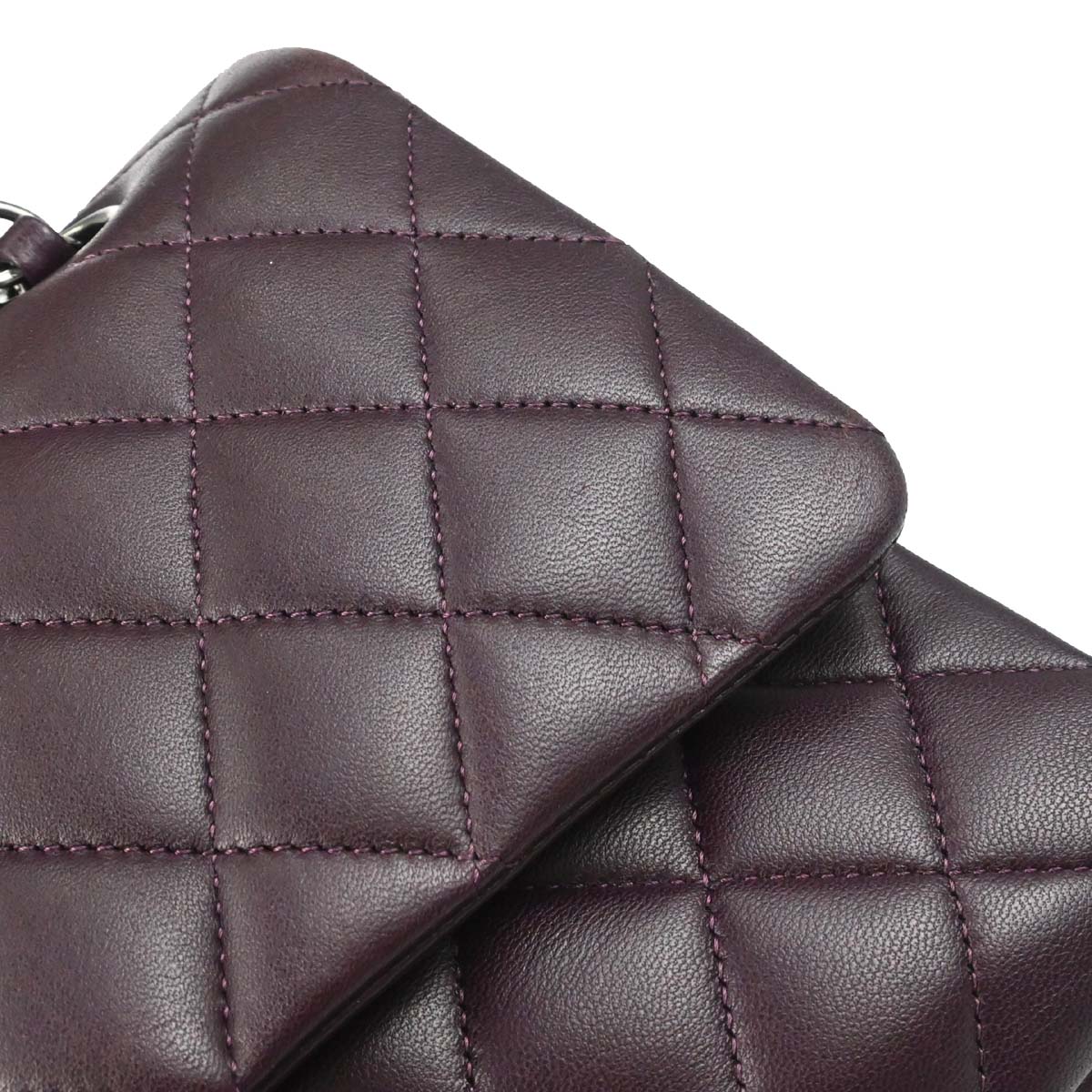 Chanel 2011 Purple Lambskin Medium Classic Double Flap Shoulder Bag