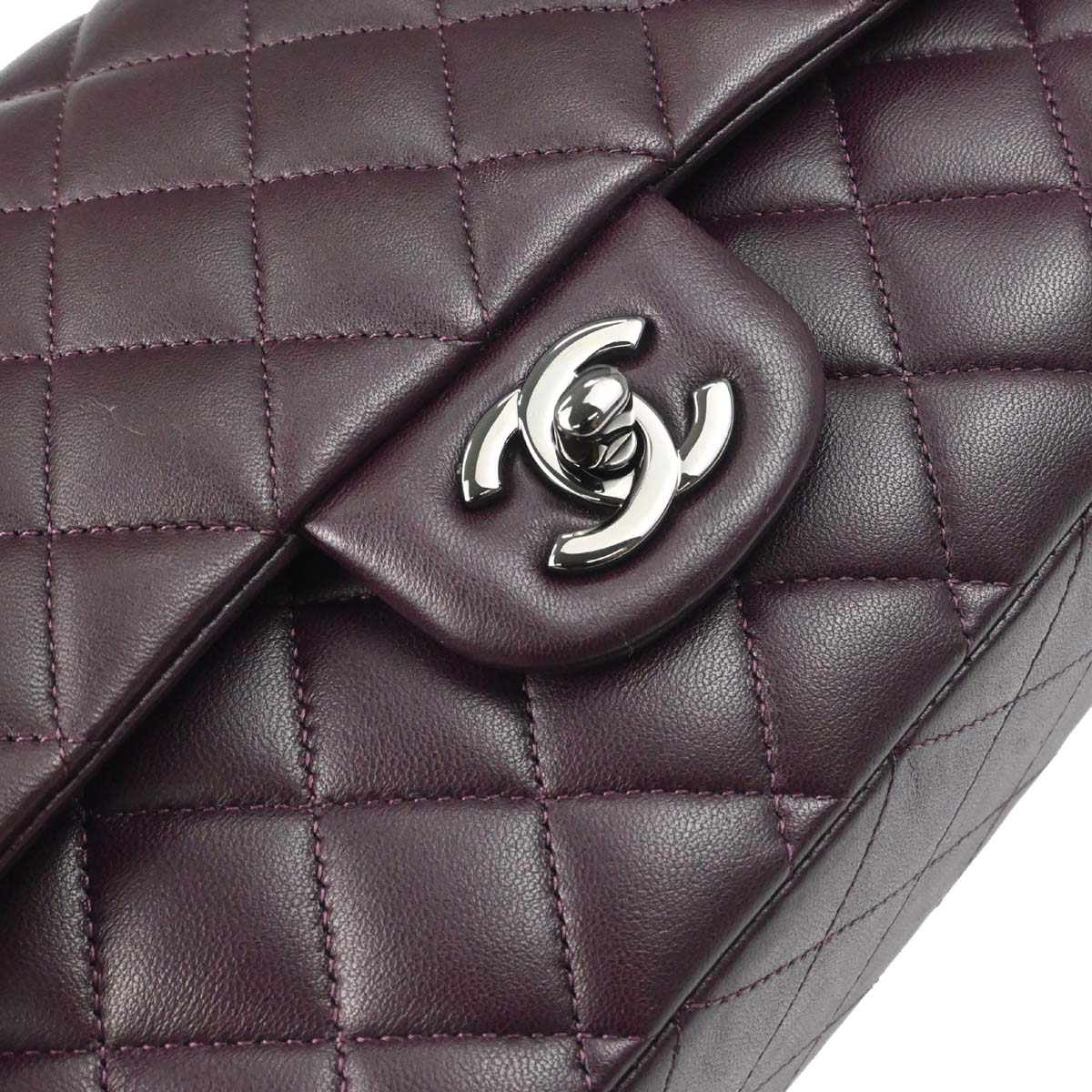 Chanel 2011 Purple Lambskin Medium Classic Double Flap Shoulder Bag