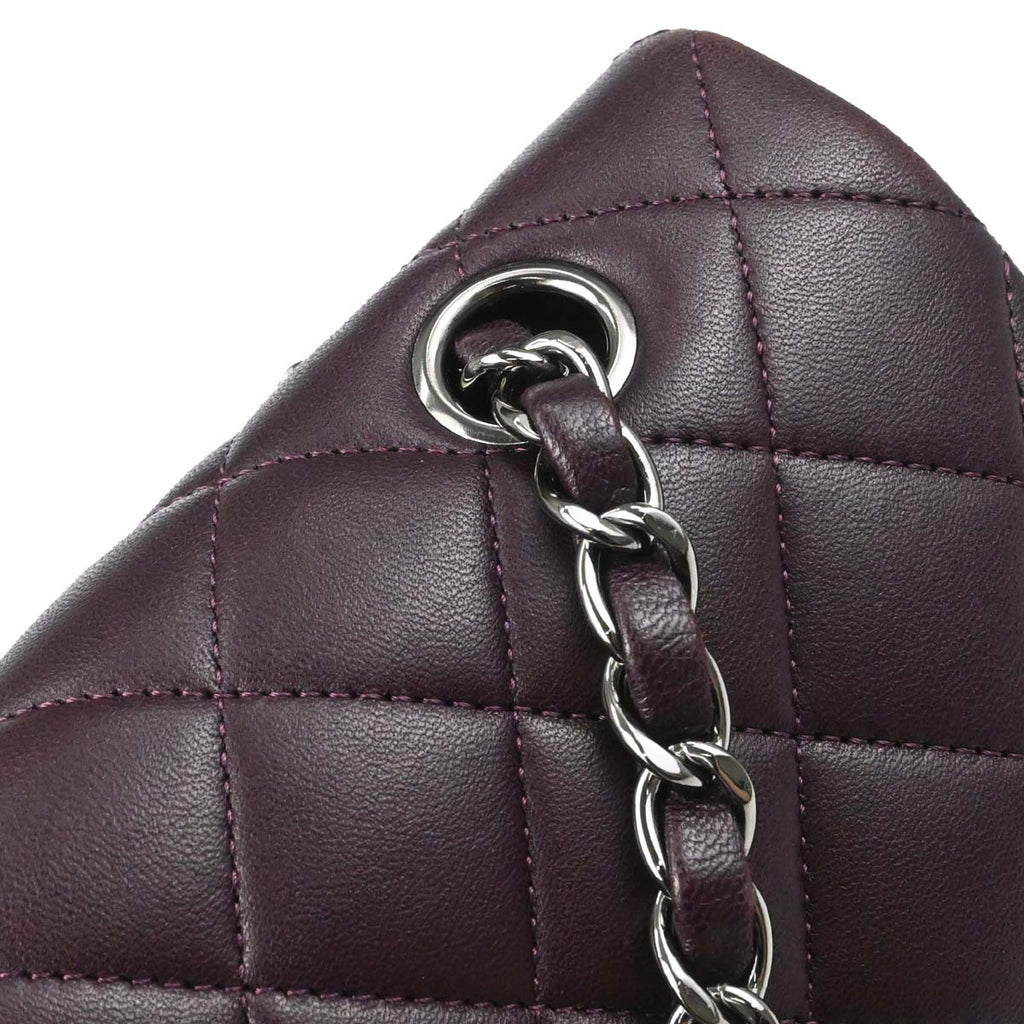 Chanel 2011 Purple Lambskin Medium Classic Double Flap Shoulder Bag