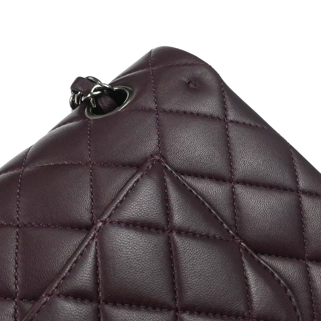 Chanel 2011 Purple Lambskin Medium Classic Double Flap Shoulder Bag