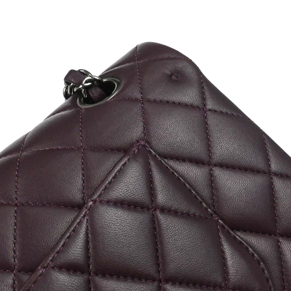 Chanel 2011 Purple Lambskin Medium Classic Double Flap Shoulder Bag