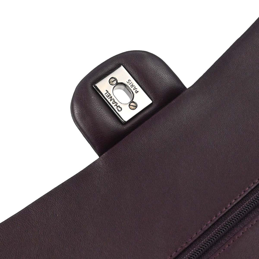 Chanel 2011 Purple Lambskin Medium Classic Double Flap Shoulder Bag