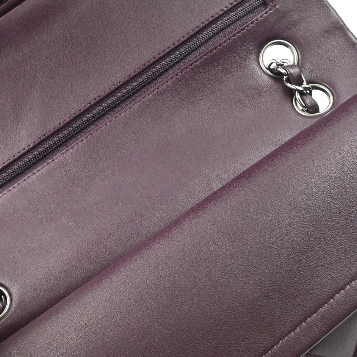 Chanel 2011 Purple Lambskin Medium Classic Double Flap Shoulder Bag