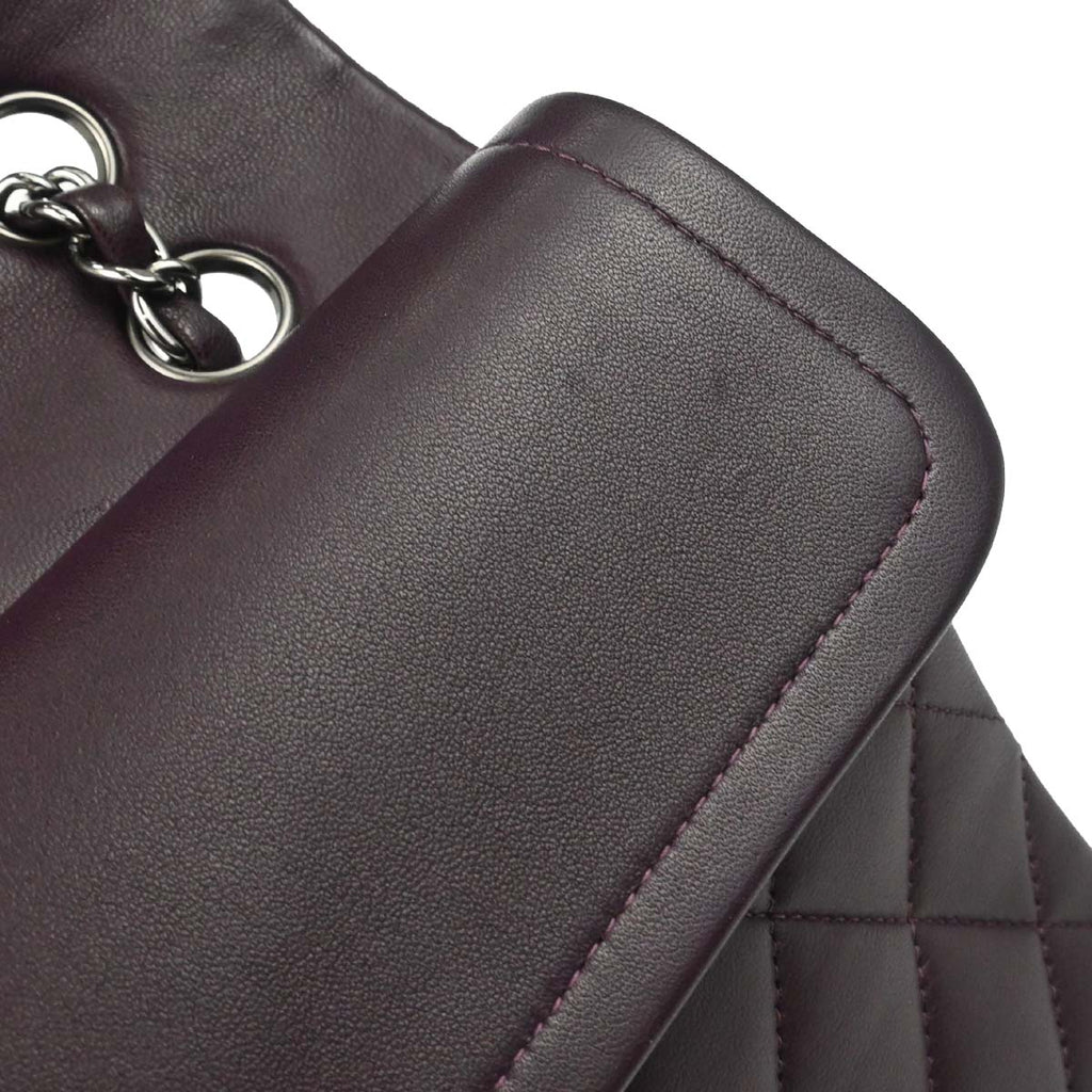 Chanel 2011 Purple Lambskin Medium Classic Double Flap Shoulder Bag