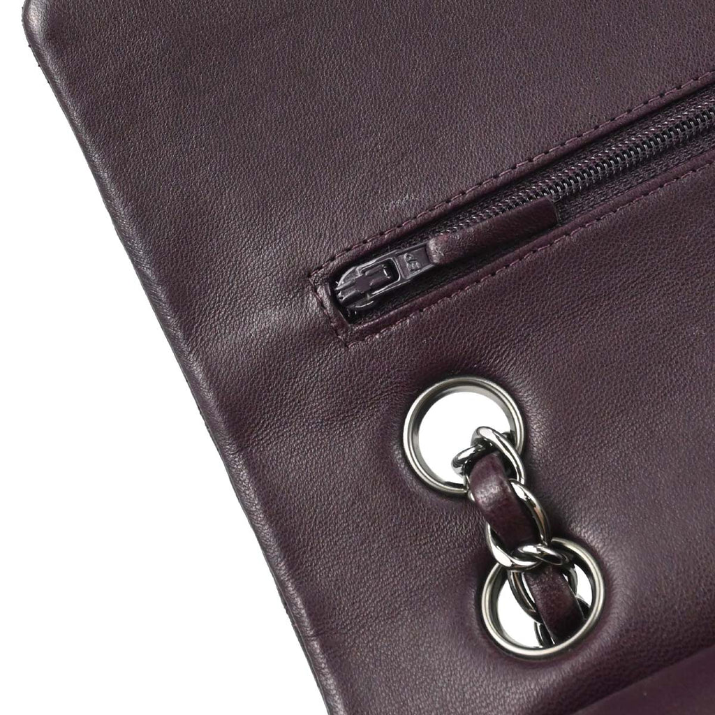 Chanel 2011 Purple Lambskin Medium Classic Double Flap Shoulder Bag