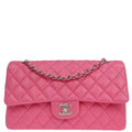 Chanel 2019 Pink Lambskin Medium Classic Double Flap Shoulder Bag