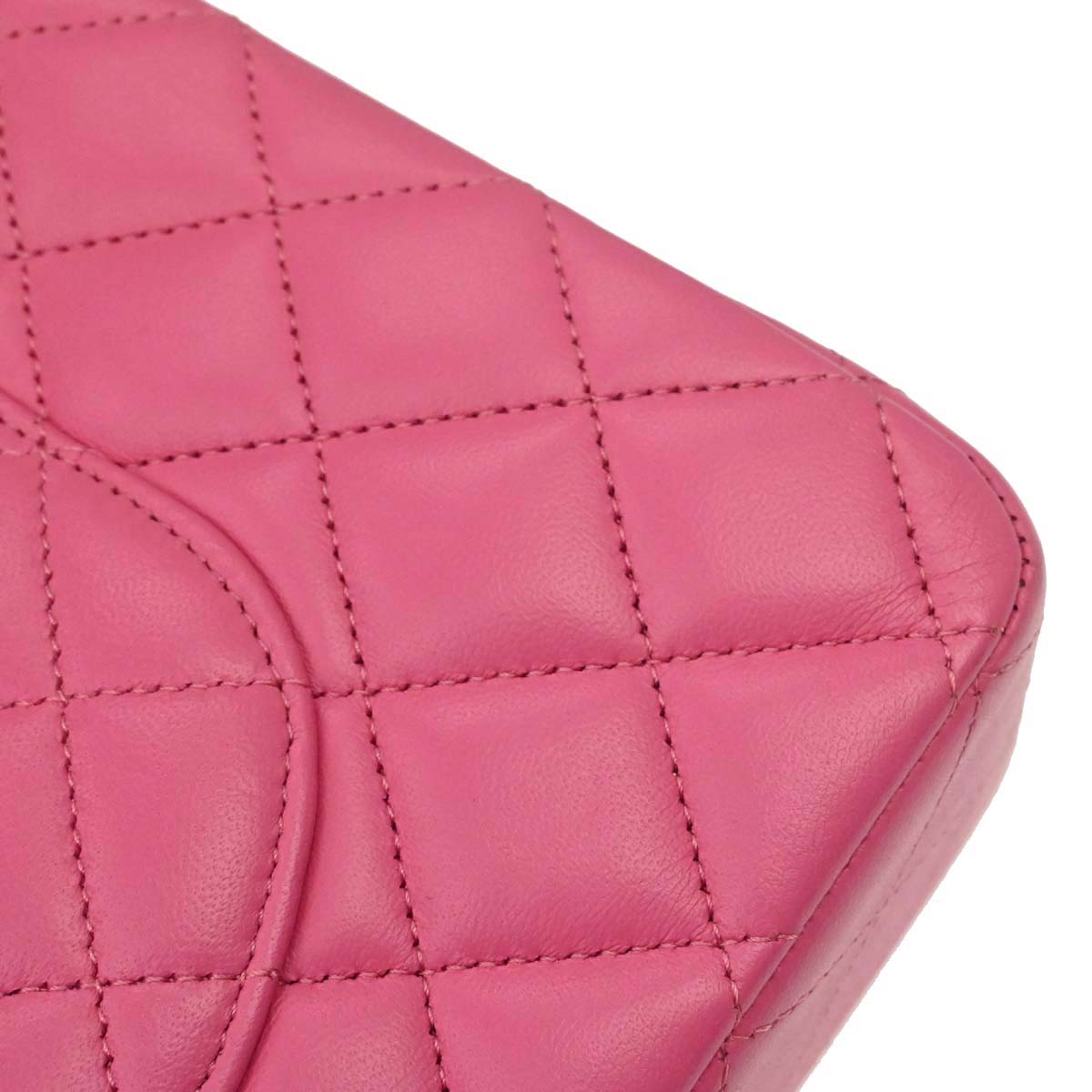 Chanel 2019 Pink Lambskin Medium Classic Double Flap Shoulder Bag