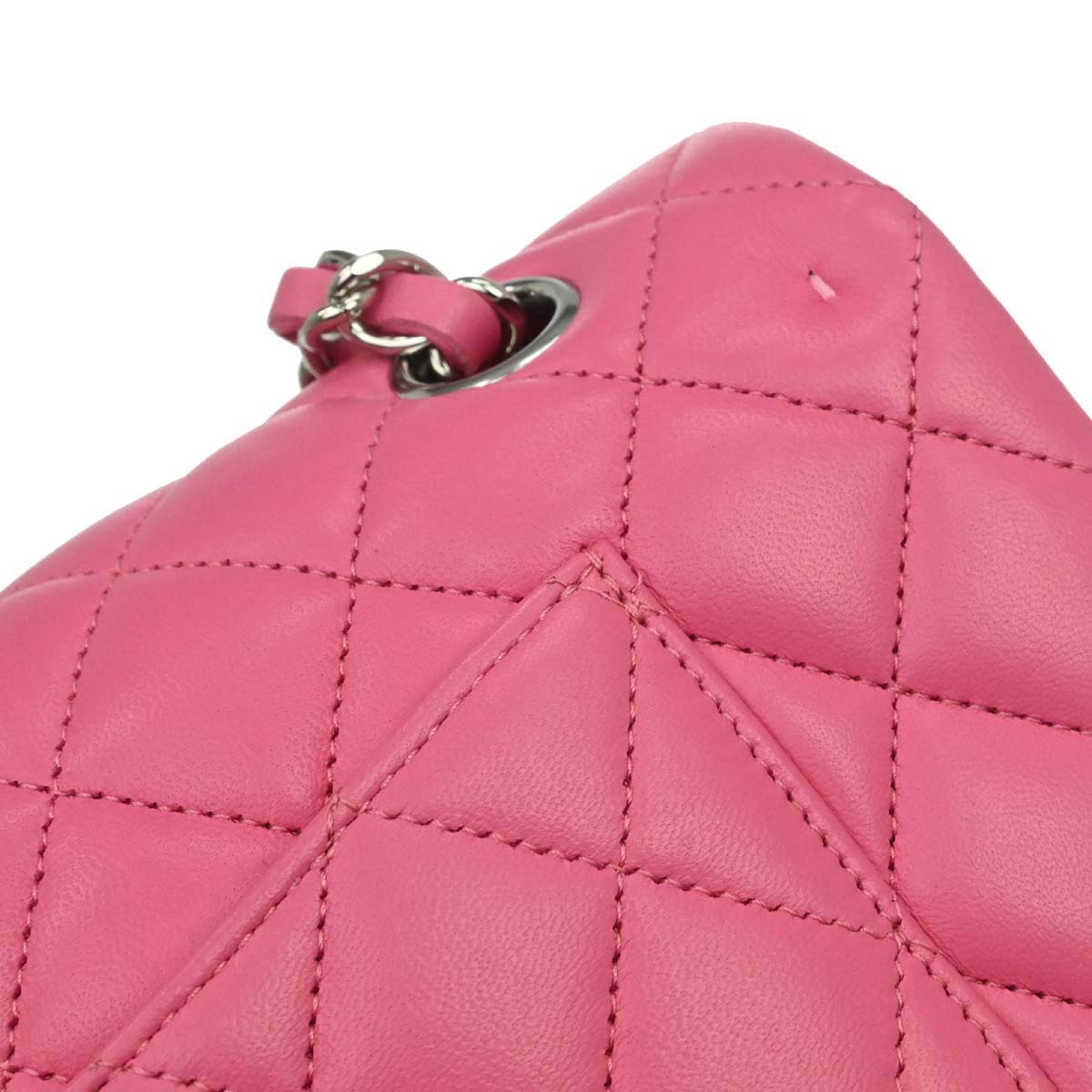 Chanel 2019 Pink Lambskin Medium Classic Double Flap Shoulder Bag