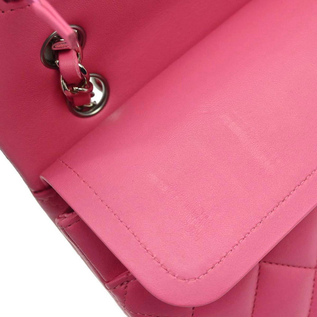 Chanel 2019 Pink Lambskin Medium Classic Double Flap Shoulder Bag