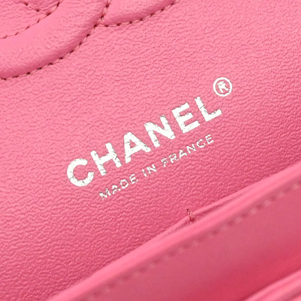 Chanel 2019 Pink Lambskin Medium Classic Double Flap Shoulder Bag