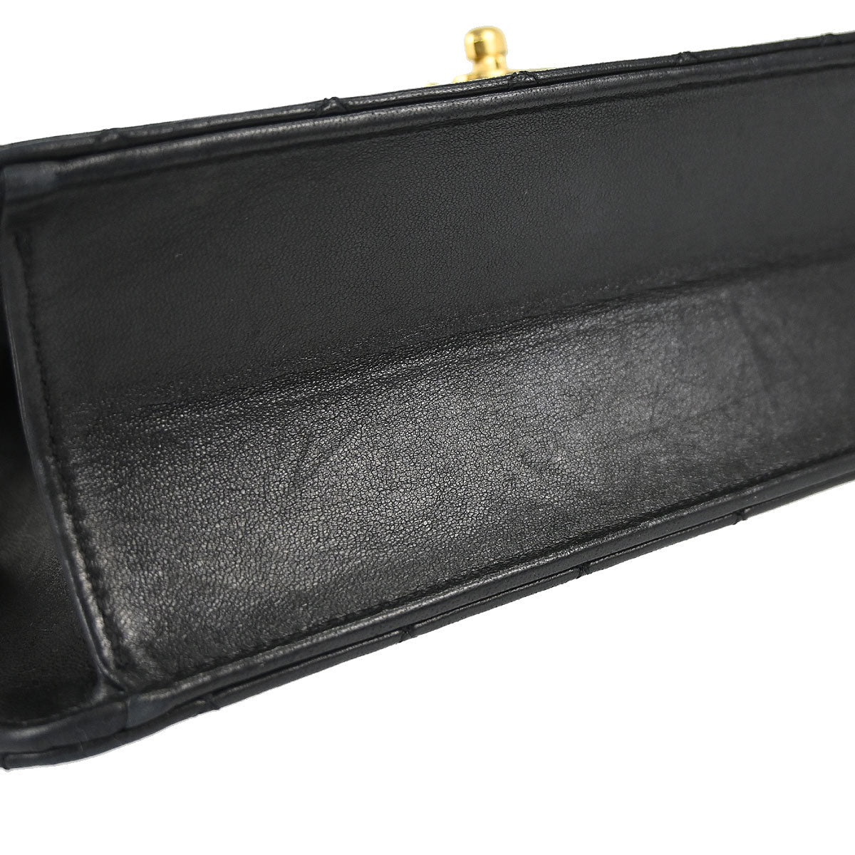 Chanel 2010-2011 Black Lambskin Turnlock Medium Half Flap Shoulder Bag