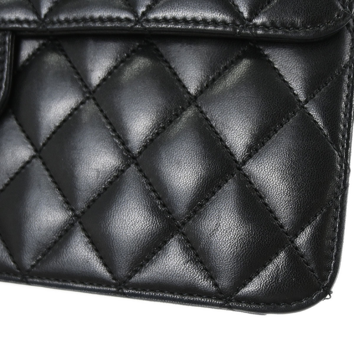 Chanel 2010-2011 Black Lambskin Turnlock Medium Half Flap Shoulder Bag