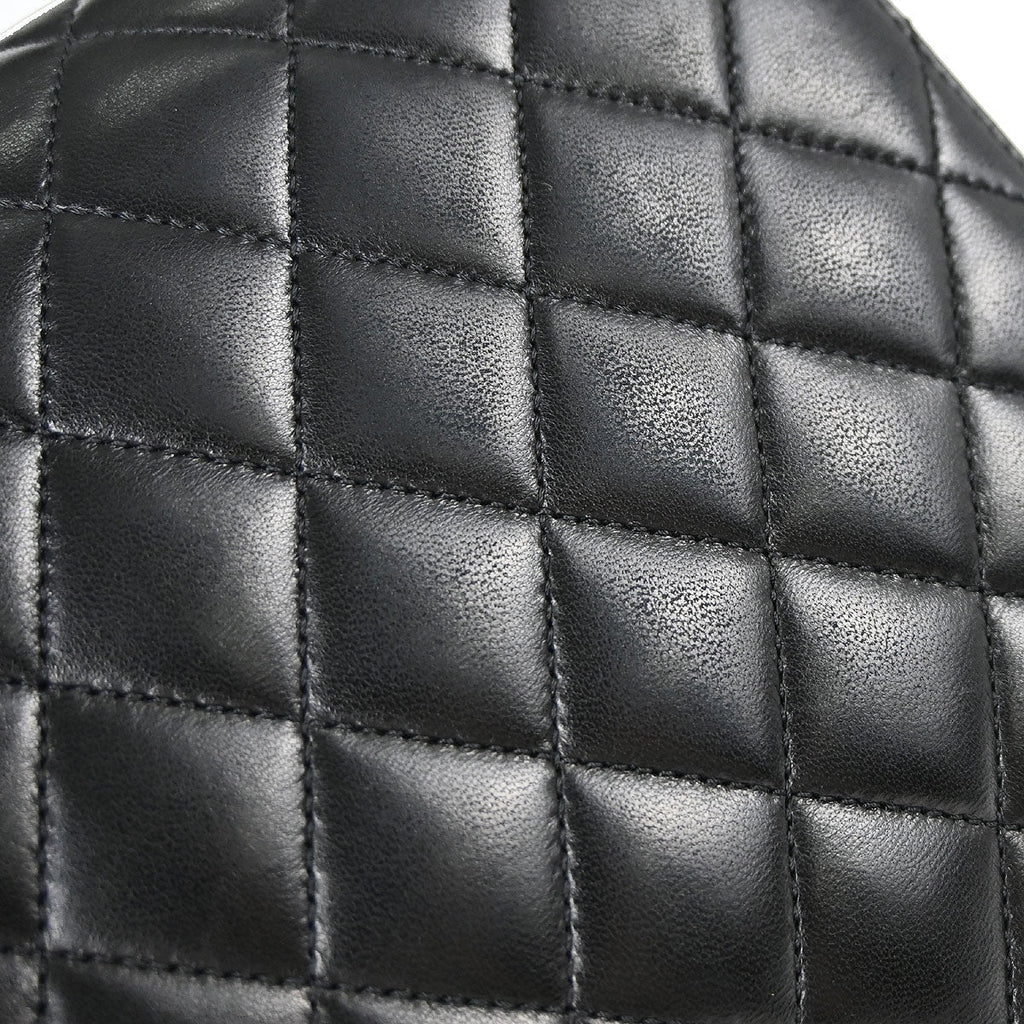 Chanel 2010-2011 Black Lambskin Turnlock Medium Half Flap Shoulder Bag